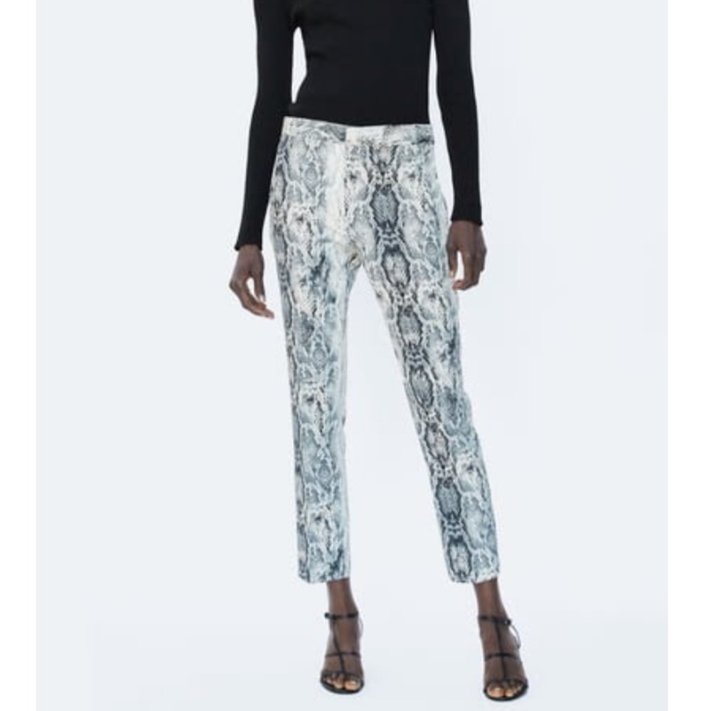 Snake print trousers